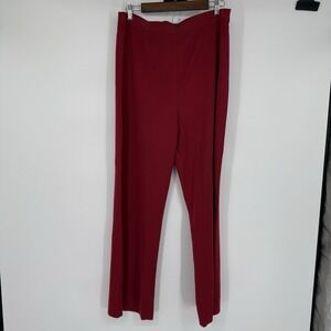 MISOOK Dress Pants Womens Mylana Wide Leg XL Red Sangria Stretch True Fit